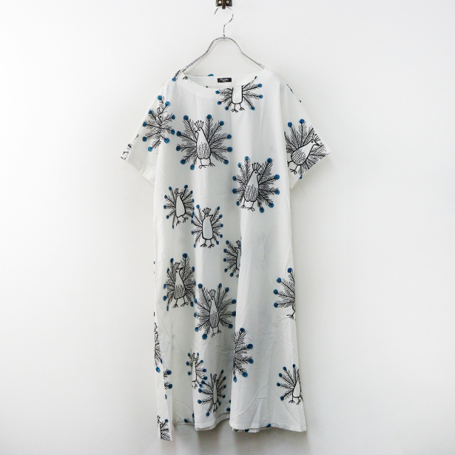 マーブルシュッド marble SUD EMB Peacock ワンピース＼ホワイト 刺繍