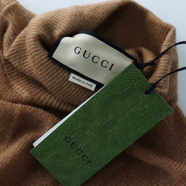 未使用 保管品 メンズ JPタグ グッチ GUCCI モヘヤウール GGロゴ刺繍入