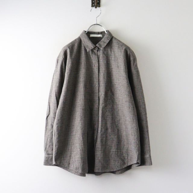 evam eva コットンリネンチェックシャツ 美品 2025SS エヴァムエヴァ evam eva cotton linen check shirt