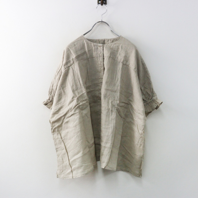 美品 ネストローブ nest Robe リネン ドルマン ギャザー ブラウス F