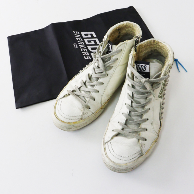 ゴールデングース GOLDEN GOOSE SLIDE ハイカット スタッズ レザー