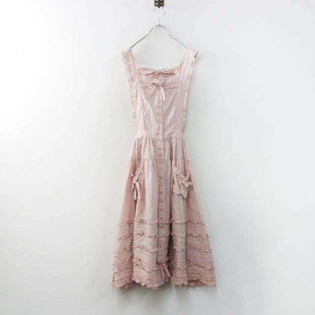 極美品 2022SS ピンクハウス PINK HOUSE ティアードローンエプロン