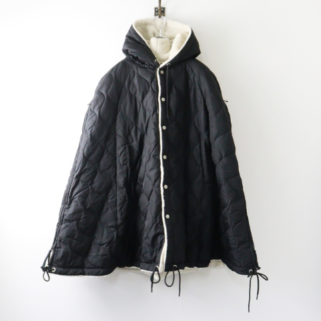 タイオン TAION MILITARY DOWN CAPE ダウンケープ ポンチョ ブラック