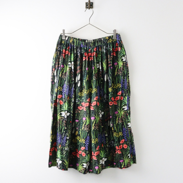 marble sudパンダ花柄　ハカマパンツ マーブルシュッド marble SUD wild flower ハカマパンツ F＼ブラック
