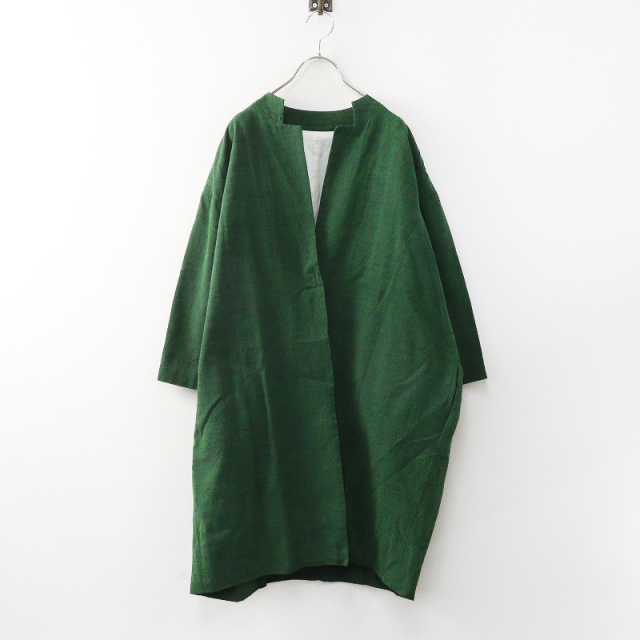 美品 ヤンマ産業 YAMMA 綿100％ 会津木綿 ギャザー ワンピース