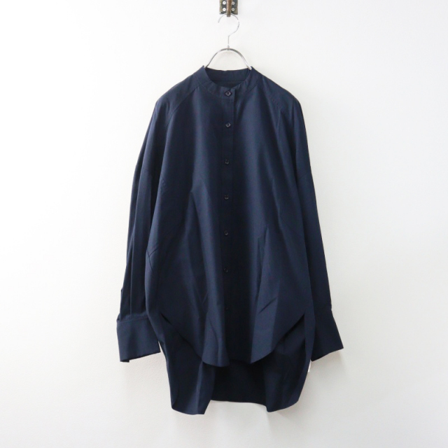 MACHATT ブラウス 未使用 マチャット MACHATT バンドカラーブラウス F ネイビー＼シャツ