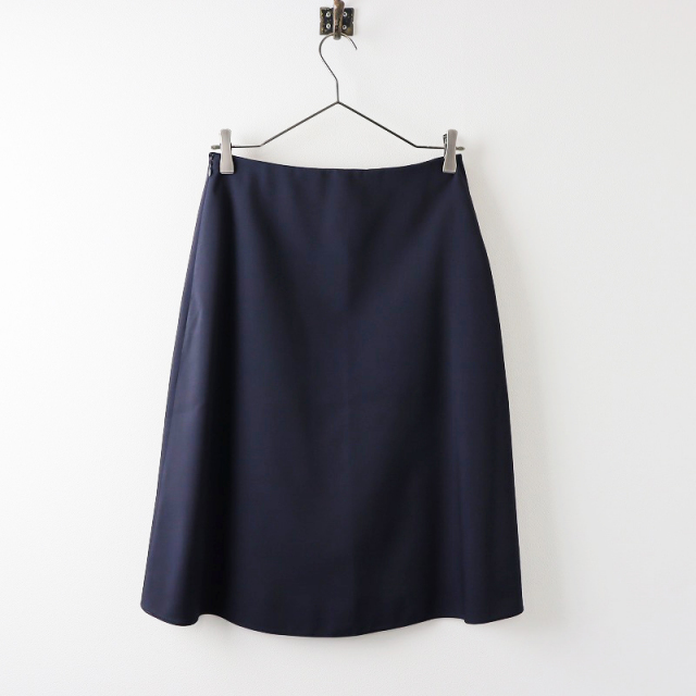 美品 ジルサンダーネイビー Jil Sander NAVY サマーウール フレア 