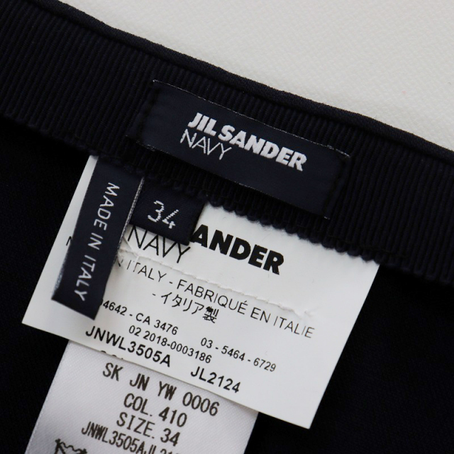 美品 ジルサンダーネイビー Jil Sander NAVY サマーウール フレア  