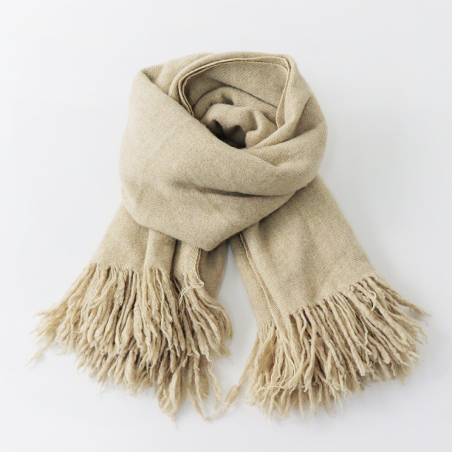 オールドマンズテーラー R&D.M.Co- 大判フリンジストール/ベージュ  