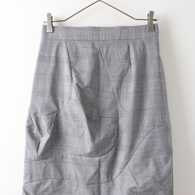 2024SS エンフォルド ENFOLD CHECK WAVE-MOTIF SKIRT チェック