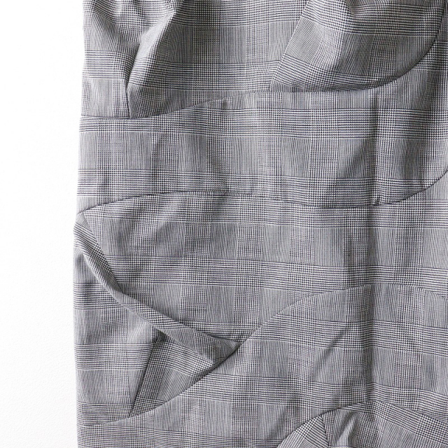 2024SS エンフォルド ENFOLD CHECK WAVE-MOTIF SKIRT チェック  