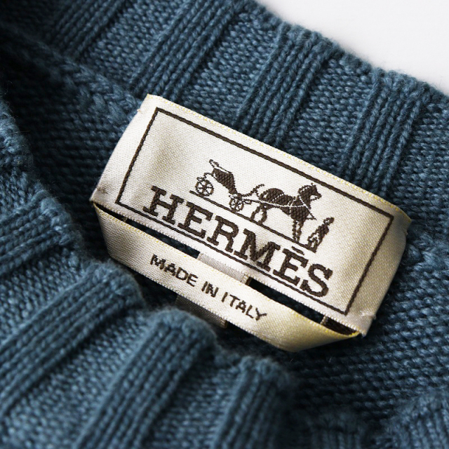 メンズ 良品 JPタグ 2021AW エルメス HERMES ラムレザーレースアップ カシミヤ100% クルーネックニットM ブルー系┃//【2400014884739】 期間限定価格】メンズ 良品 JPタグ 2021AW エルメス HERMES ラムレザー