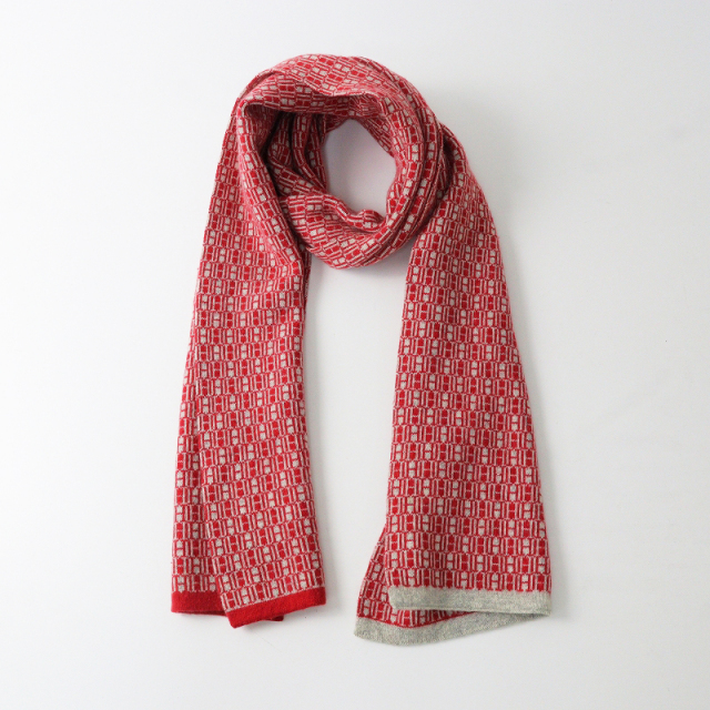 エルメス HERMES マルジェラ期 Hロゴ カシミヤ100% マフラー//レッド  