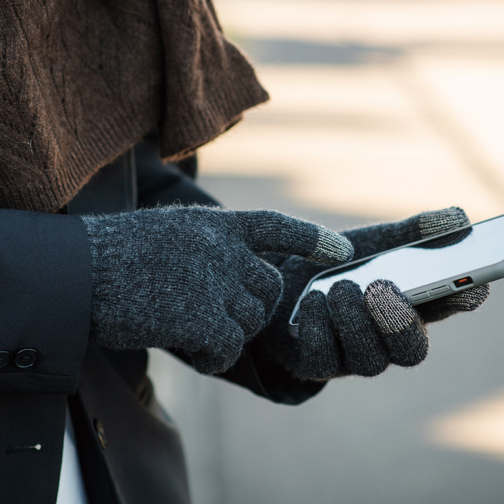 カシミヤ100％　メンズ　5本指手袋 　モンゴル国産 天然カシミヤ 100％ カシミア メンズ　MU-18