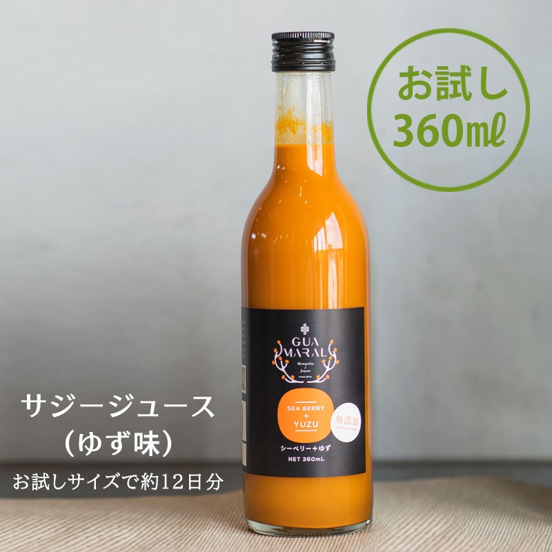 サジー サジージュース シーベリー ＋ゆず 360ml お試し 鉄分豊富 健康ドリンク 美味しい 豊富な栄養素 モンゴル産 シーバックソーン グアマラル