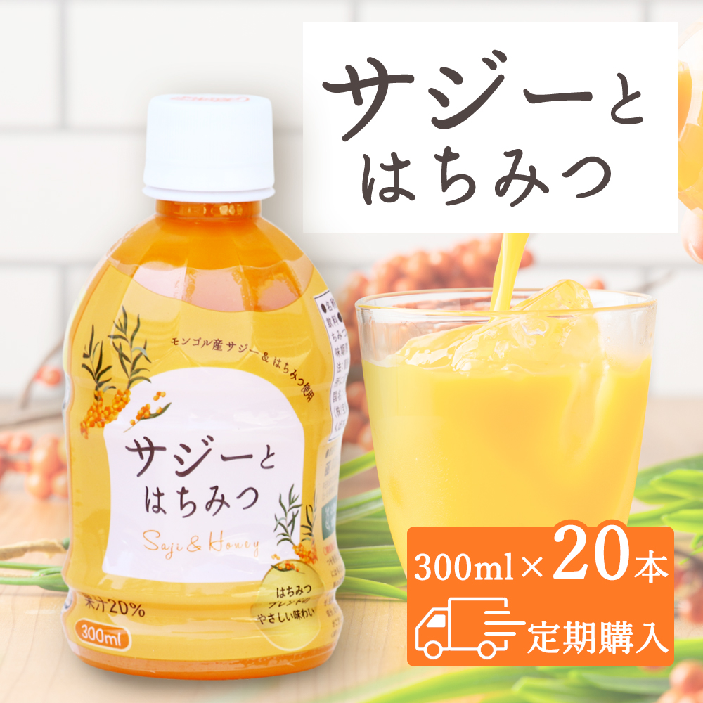 【定期購入】【20本セット】サジーとはちみつ 300ml ペットボトル サジージュース シーベリー サジー 鉄分 鉄分ドリンク 健康ドリンク 美容ドリンク 無添加 健康飲料 鉄分不足 元気 健康 美容 鉄分補給 栄養補給 プレゼント ギフト 夏バテ対策 暑さ対策
