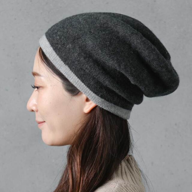 【50％OFF】カシミヤ100%帽子Aタイプ　メンズ　リバーシブル　Made in Mongolia
