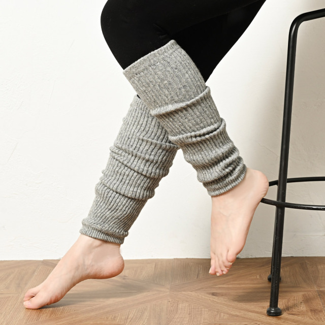 あったか リブレッグウォーマー ロング丈 モンゴルウール 重ねず一枚で