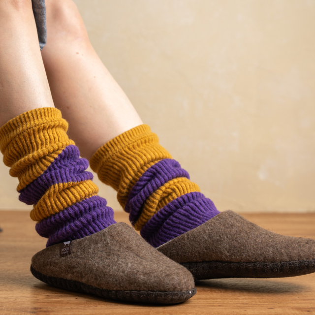 あったか リブレッグウォーマー ロング丈 モンゴルウール 重ねず一枚で