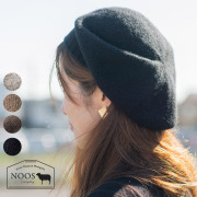 NOOS ヤク帽子 モンゴル国産 天然ヤク レディース ベレー帽　noos-bo15