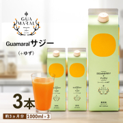 （まとめ買）サジージュース+ゆず 1000ml （3本） グアマラルサジー シーベリー 鉄分豊富 健康ドリンク 美味しい 豊富な栄養素 モンゴル産 シーバックソーン グアマラル