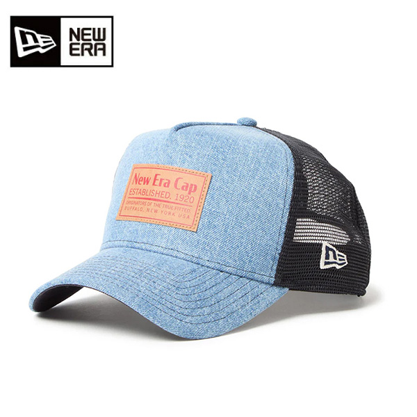 ニューエラ 9FORTY A-Frame トラッカー Denim ウーブンパッチ ウォッシュドデニム 25FW 