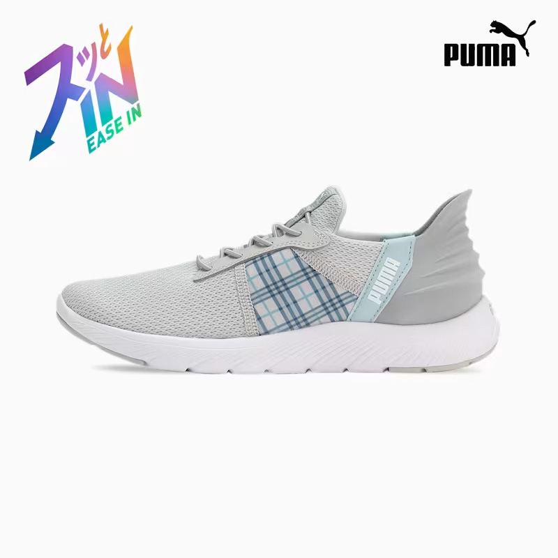 PUMA ウィメンズ ソフトライド レミ イーズインチェッカー ランニングシューズ レディース 24SS グレー×グレー (311077)