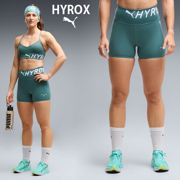PUMA x HYROX トレーニングウエア PWRMODE 4インチ ショート タイツ レディース 26FW