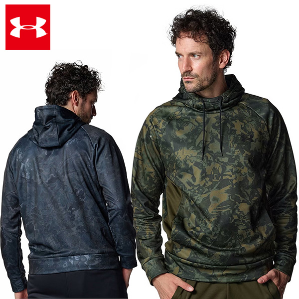 アンダーアーマー UAアーマーフリース カモ フーディー メンズ 25FW ブラック カーキ (6007737)