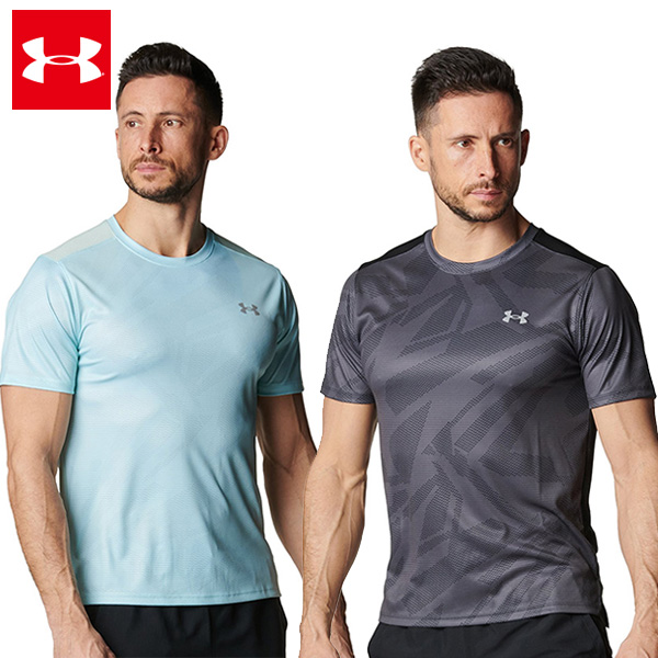 アンダーアーマー UAスピードストライド プリント ショートスリーブ Tシャツ  ブラック ブルー (6012737)