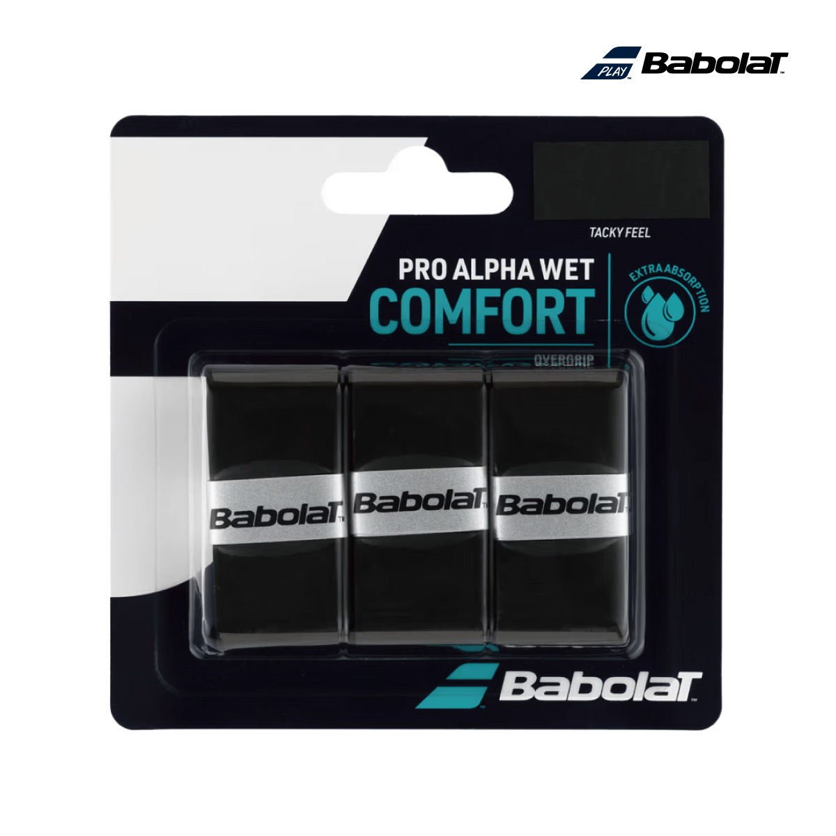 Babolat　Pro Alpha Wet ×3　ブラック　653054-bk　オーバーグリップ　3本入り