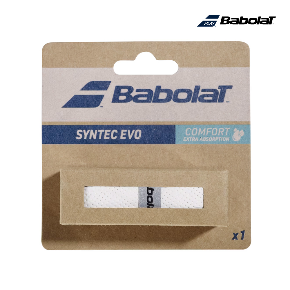 Babolat　Syntec Evo　ホワイト　670067-wh　リプレイスメントグリップ　1本入り　バボラ　テニス アクセサリ　小物　グリップテープ シンテックエボ　白