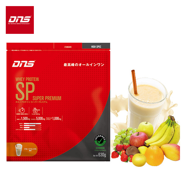 DNS - DNS プロテイン ホエイプロテイン SP フルーツミックス風味 630g DNS ホエイプロテインSP フルーツミックス風味 630g (約18食分