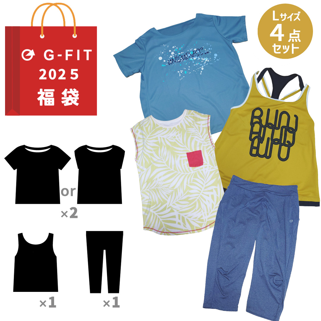 G-FIT レディースフィットネスウエア福袋【A】 Lサイズ 4点セット