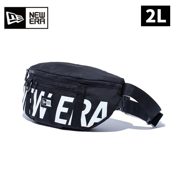 ニューエラ ウエストバッグ 2L プリントロゴ ユニセックス 25FW ブラック×ホワイト