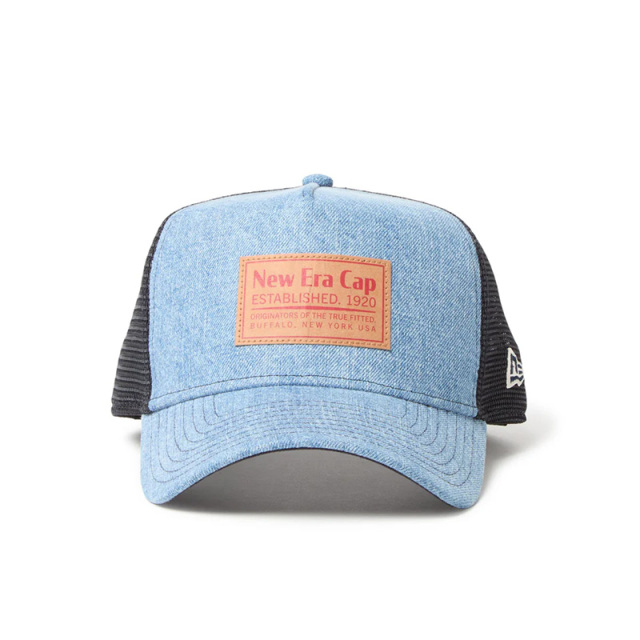 ニューエラ 9FORTY A-Frame トラッカー Denim ウーブンパッチ ウォッシュドデニム 25FW 