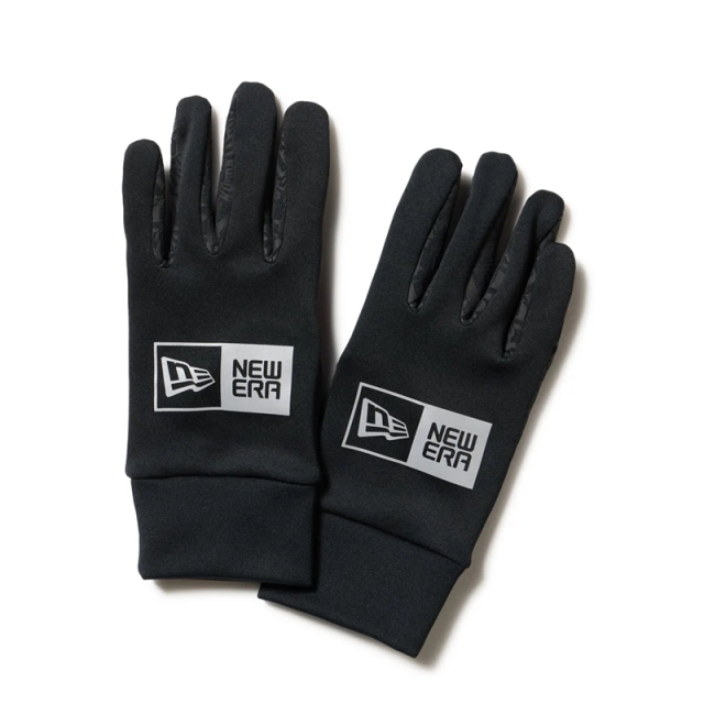 ニューエラ イータッチ フリース ウォーマーグローブ ボックスロゴ ブラック/グレー