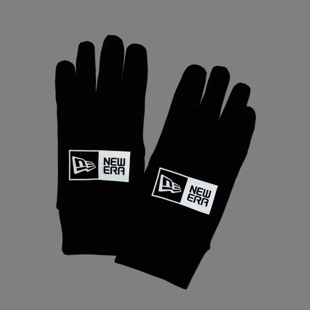 ニューエラ イータッチ フリース ウォーマーグローブ ボックスロゴ ブラック/グレー