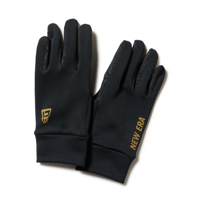 ニューエラ イータッチ フリース ウォーマーグローブ ユニセックス 25FW ブラック×ゴールド