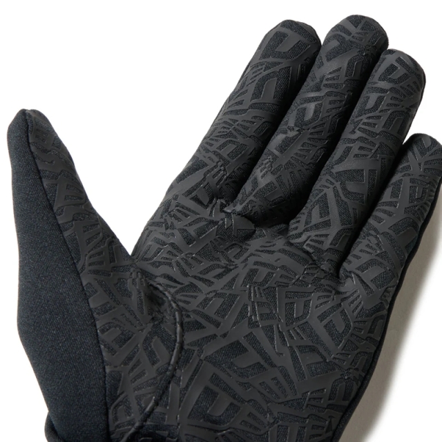 ニューエラ イータッチ フリース ウォーマーグローブ ビッグフラッグロゴ ユニセックス 25FW ブラック×ホワイト