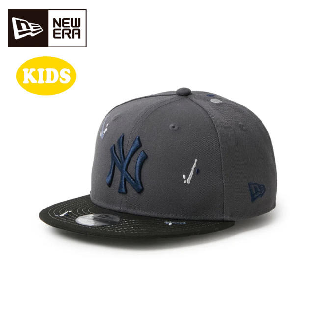 ニューエラ キャップ Youth 9FIFTY ニューヨーク・ヤンキース Splash Embroidery キッズ 26FW ダークグラファイト/ブラック 15124950 フリー 帽子 950 ユース ボーイ ガール スプラッシュ 刺繍