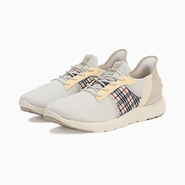 PUMA ウィメンズ ソフトライド レミ イーズインチェッカー ランニングシューズ レディース 24SS グレー×ダスト (311077) 