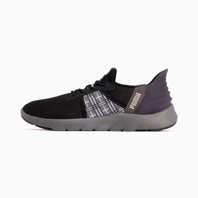 PUMA ウィメンズ ソフトライド レミ イーズインチェッカー ランニングシューズ レディース 24SS ブラック×グレー (311077) 
