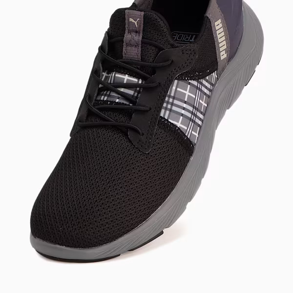 PUMA ウィメンズ ソフトライド レミ イーズインチェッカー ランニングシューズ レディース 24SS ブラック×グレー (311077) 