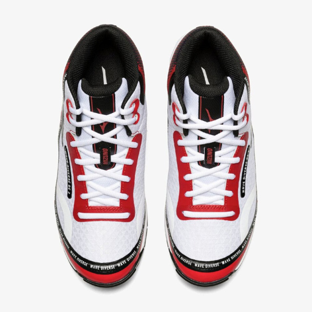 ミズノ ウエーブダイバースDE2 フィットネスシューズ レディース 25FW ホワイト×ブラック×レッド 31GF257462
