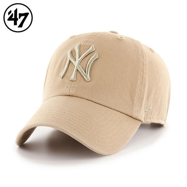 47 キャップ クリーンナップ Nヤンキース  25FW カーキ × ベージュ 14751182