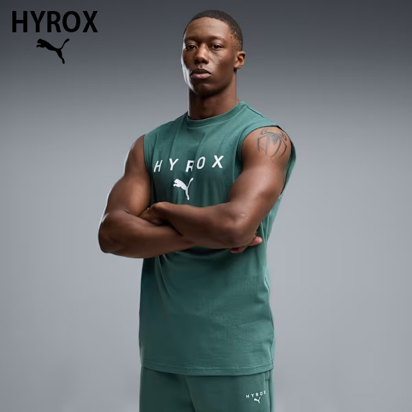PUMA x HYROX トレーニングウエア カットオフタンク メンズ 26FW グリーン 527176_69 