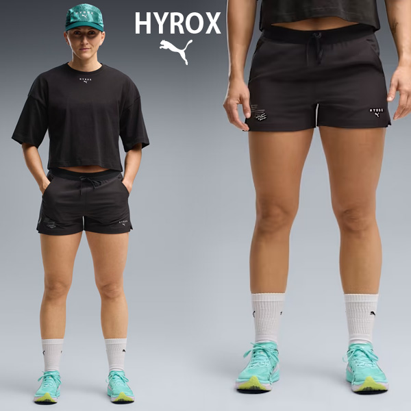 PUMA x HYROX トレーニングウエア PWRMODE ウーブン ショーツ レディース 26FW ブラック 529255_01