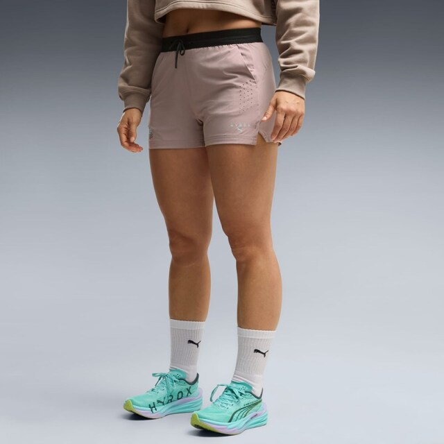 PUMA x HYROX トレーニングウエア PWRMODE ウーブン ショーツ レディース 26FW グレー 529255_81