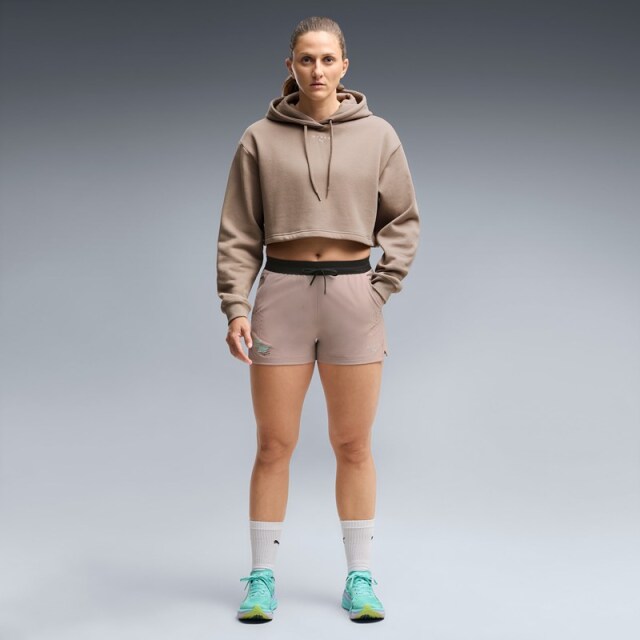 PUMA x HYROX トレーニングウエア PWRMODE ウーブン ショーツ レディース 26FW グレー 529255_81